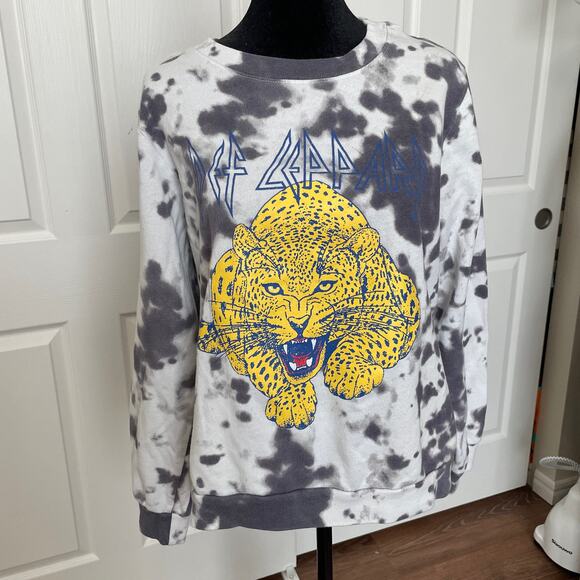 Def leppard Tops - Def Leppard Tie Dye Graphic Crewneck Sweatshirt Size L